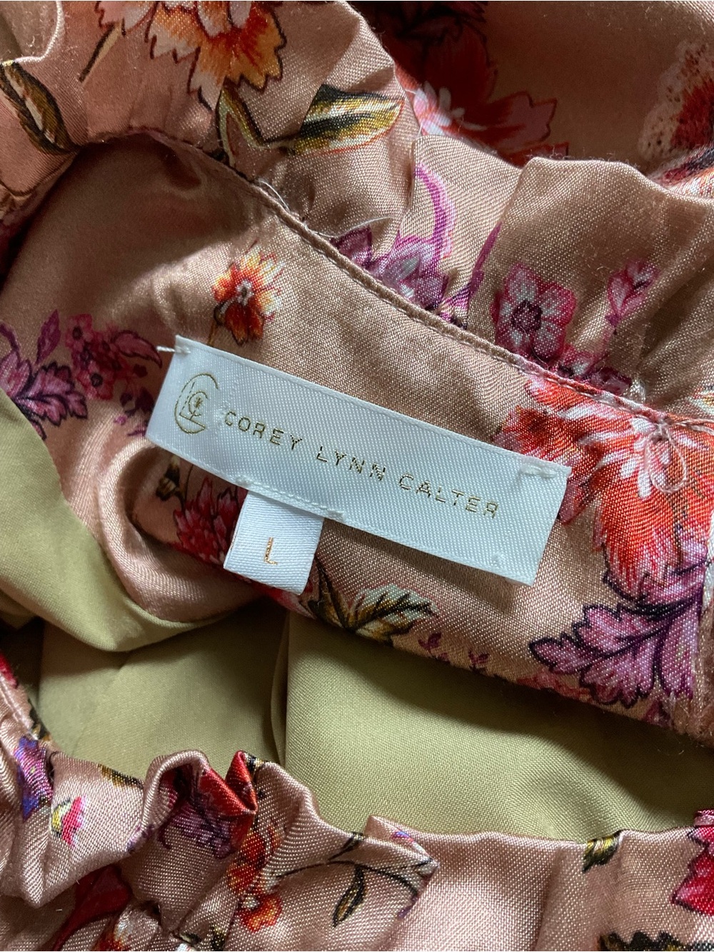 Corey Lynn Calter Floral Satin Dress - Picture 3 of 5
